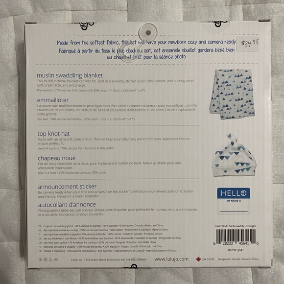 NWT ✨ Lulujo “Hello World” Newborn Set - Picture 2 of 2